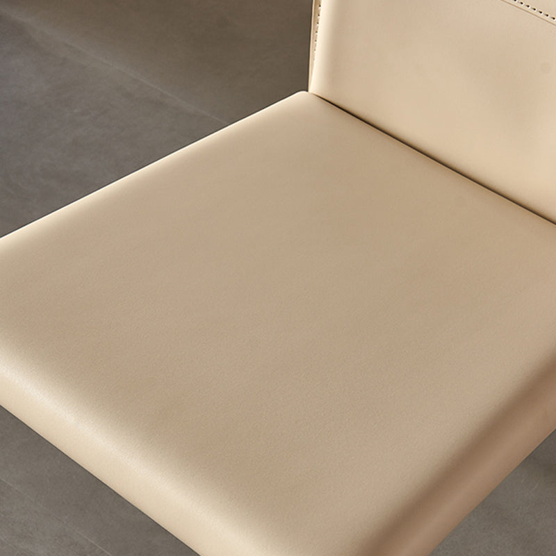 Metal Contemporary Home Side Chair with Leather Legs Matte Finish Dining Chair