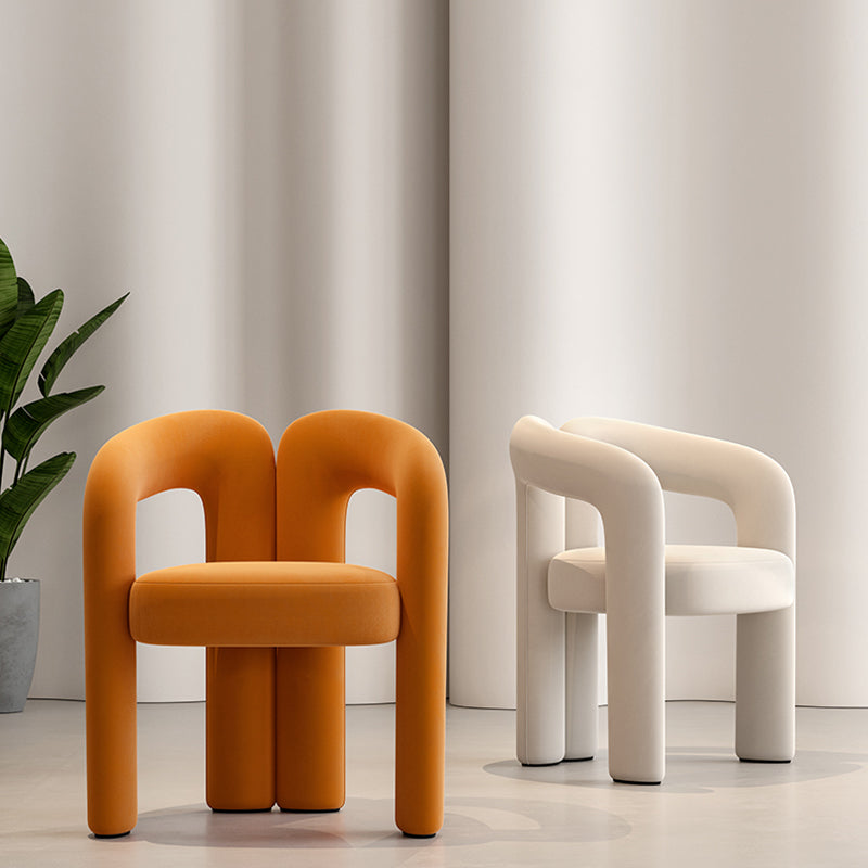 Modern Style Upholstered Dining Chair Open Back Dining Armchair