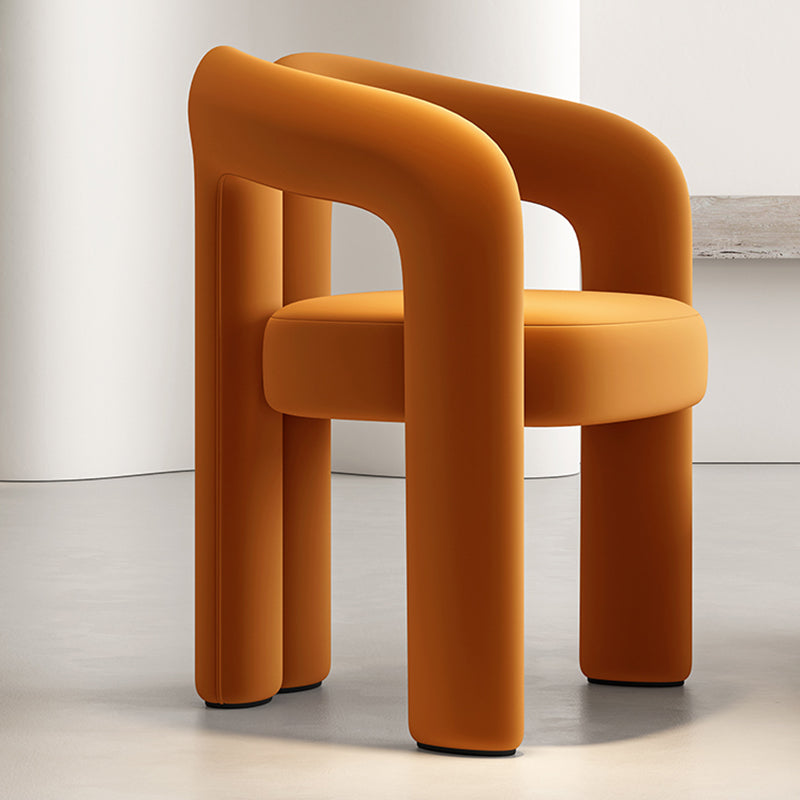 Modern Style Upholstered Dining Chair Open Back Dining Armchair