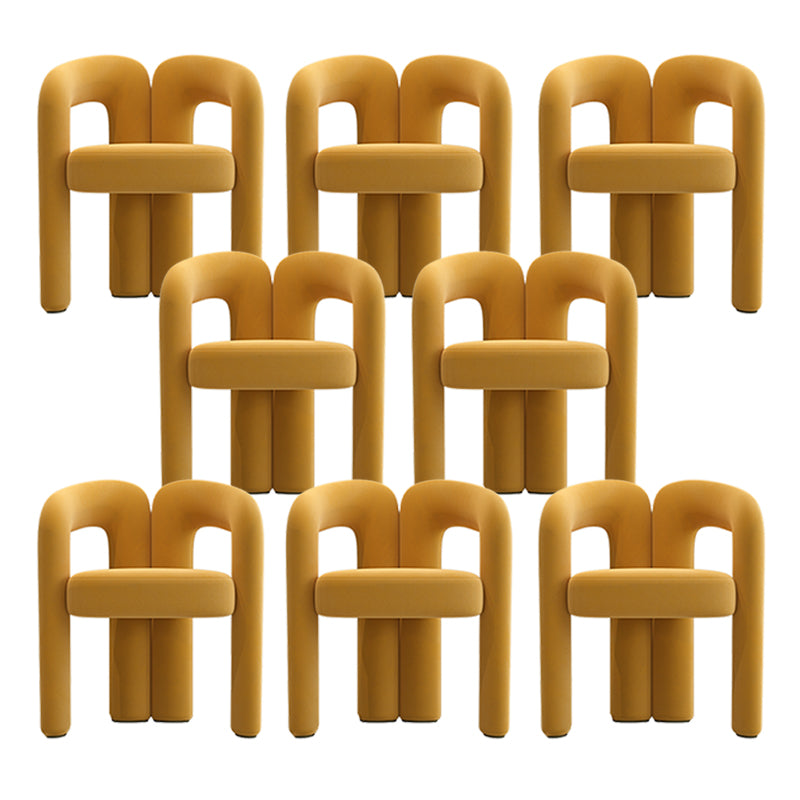 Modern Style Upholstered Dining Chair Open Back Dining Armchair