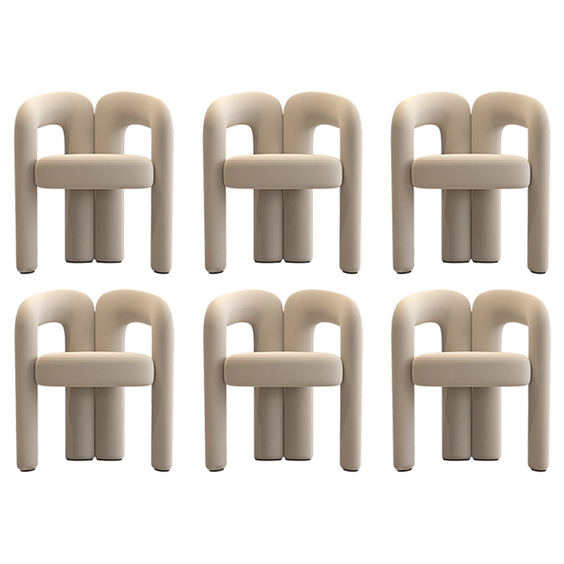 Modern Style Upholstered Dining Chair Open Back Dining Armchair