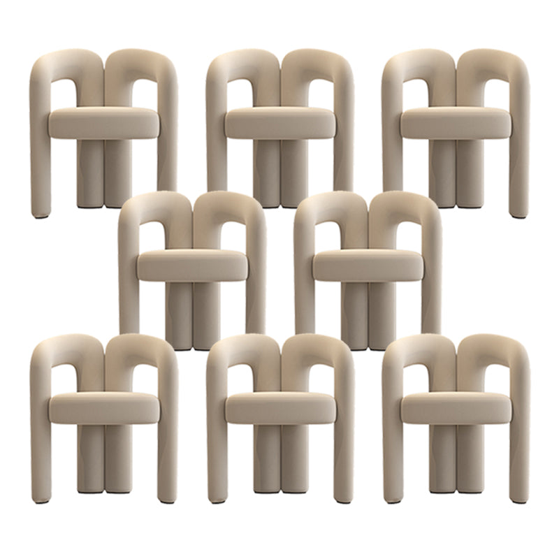 Modern Style Upholstered Dining Chair Open Back Dining Armchair