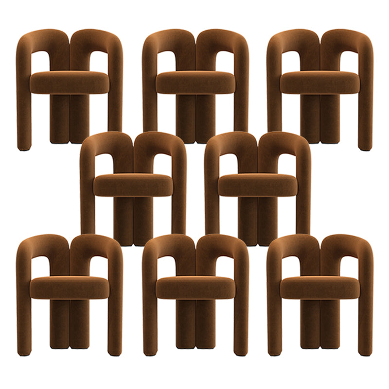 Modern Style Upholstered Dining Chair Open Back Dining Armchair