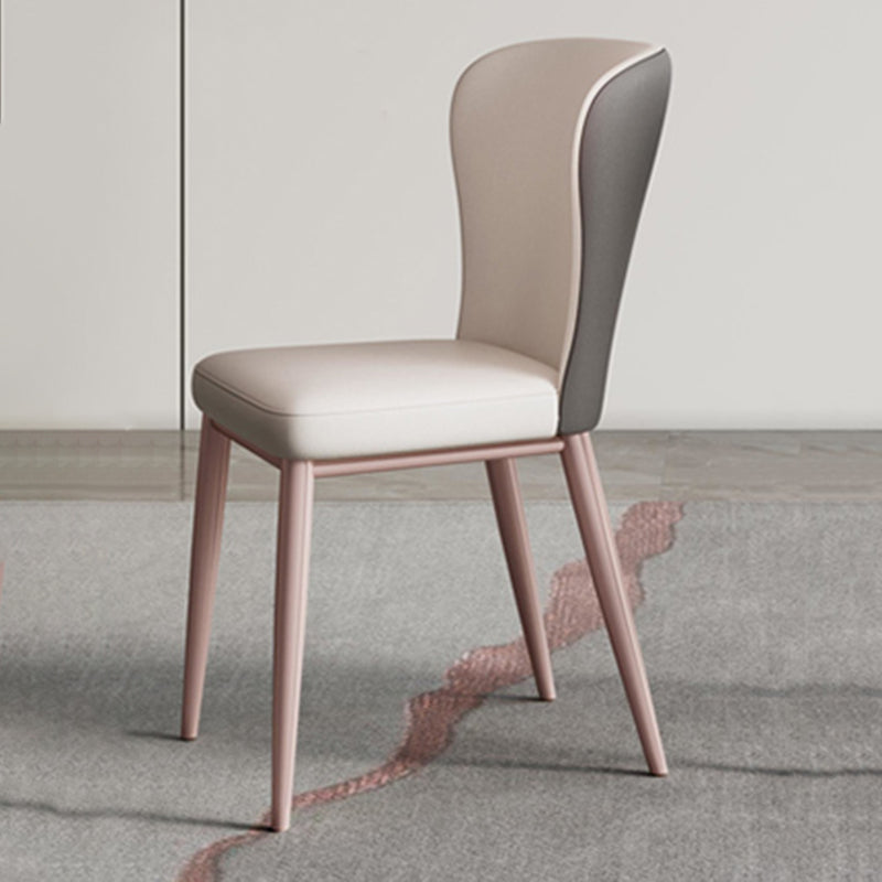 Modern Style PU Leather Chair Wingback Dining Side Chair for Indoor