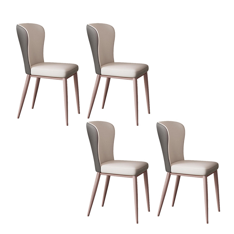 Modern Style PU Leather Chair Wingback Dining Side Chair for Indoor