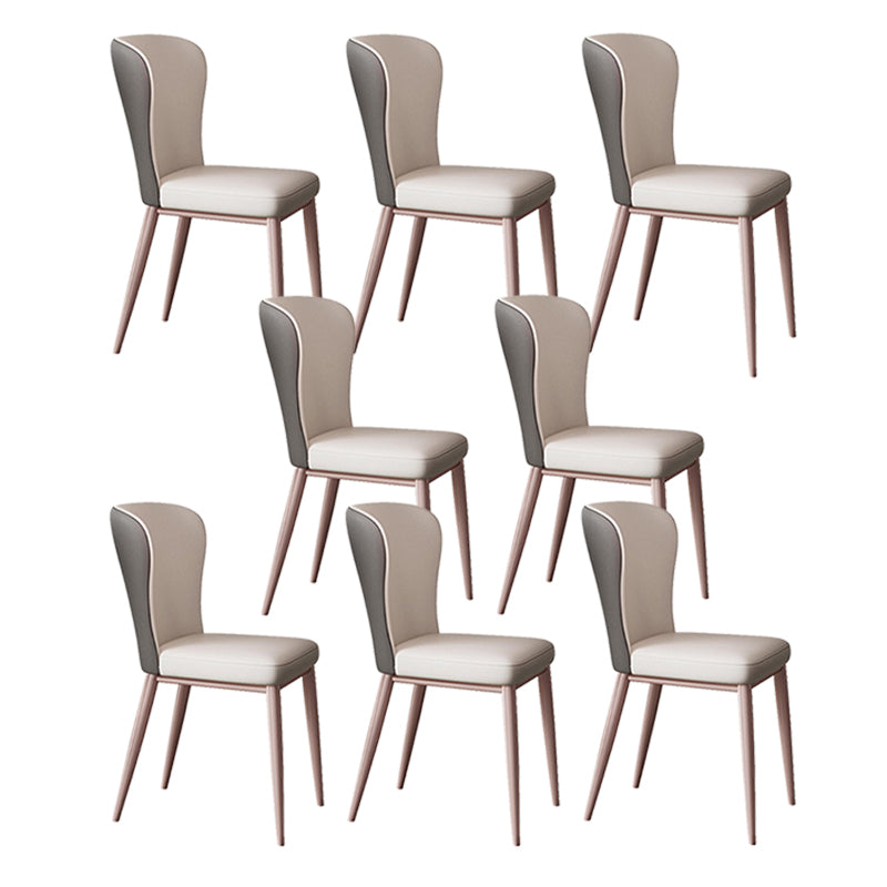 Modern Style PU Leather Chair Wingback Dining Side Chair for Indoor