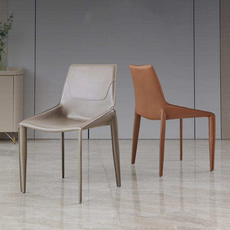 Modern Style Dining Chair Armless Dining Chairs with Metal Legs for Kitchen