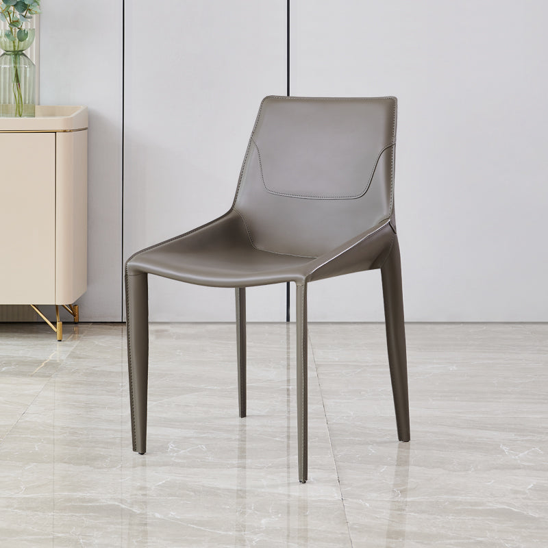 Modern Style Dining Chair Armless Dining Chairs with Metal Legs for Kitchen