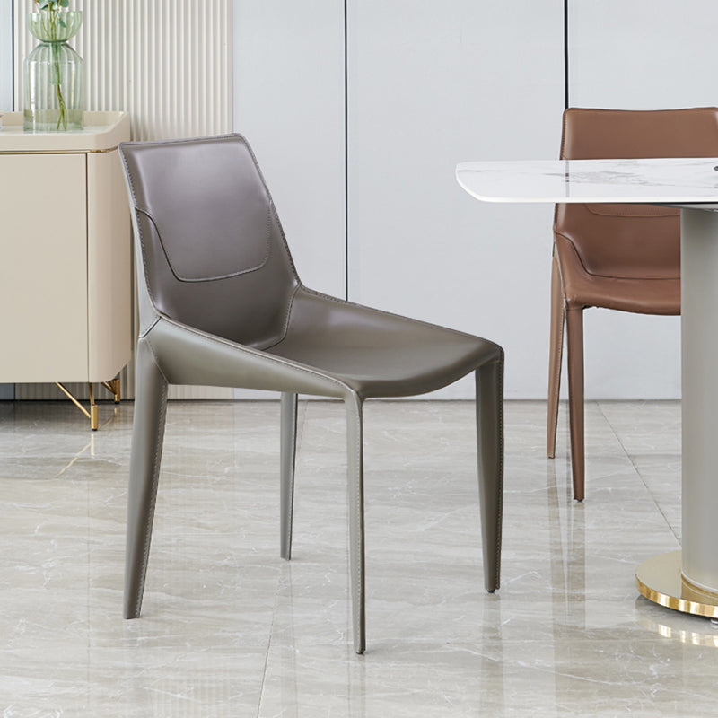 Modern Style Dining Chair Armless Dining Chairs with Metal Legs for Kitchen