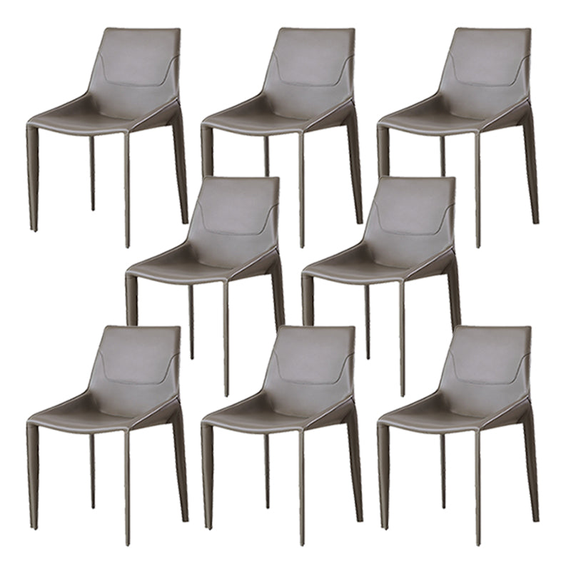 Modern Style Dining Chair Armless Dining Chairs with Metal Legs for Kitchen