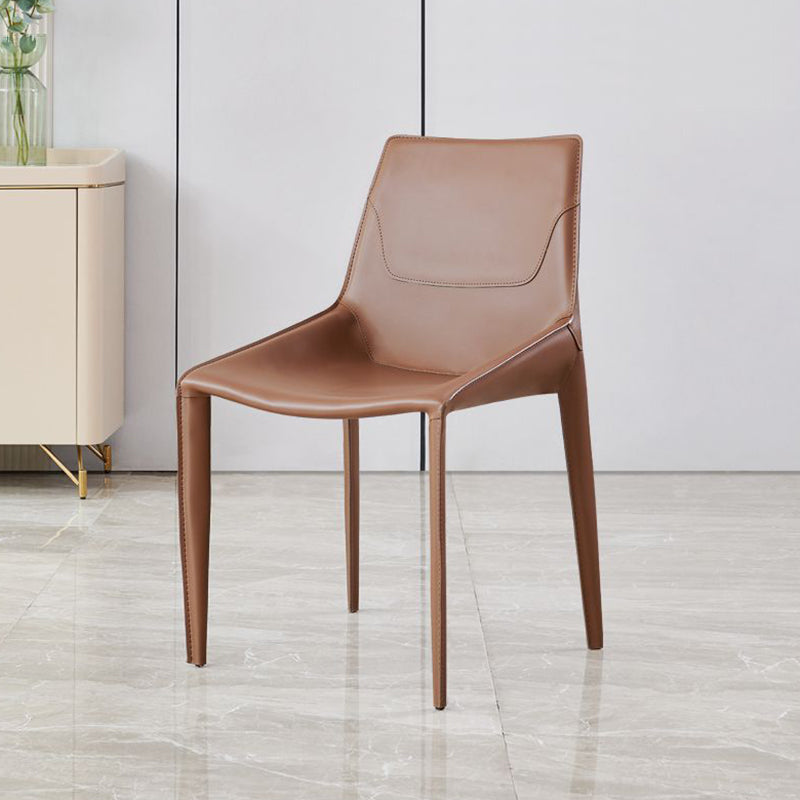 Modern Style Dining Chair Armless Dining Chairs with Metal Legs for Kitchen
