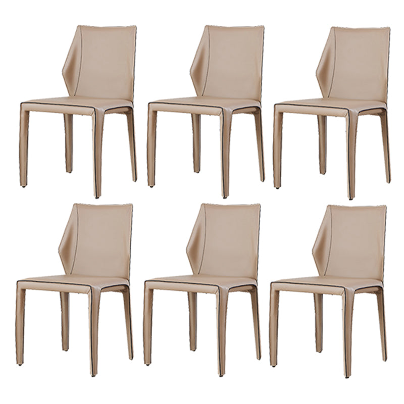 Modern Style Dining Chairs Armless Dining Chairs with Metal Legs for Kitchen