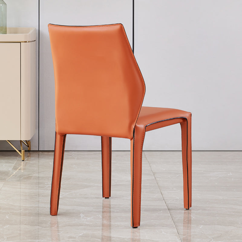 Modern Style Dining Chairs Armless Dining Chairs with Metal Legs for Kitchen