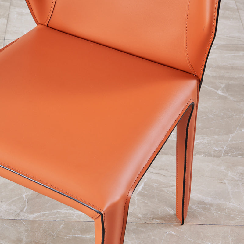 Modern Style Dining Chairs Armless Dining Chairs with Metal Legs for Kitchen