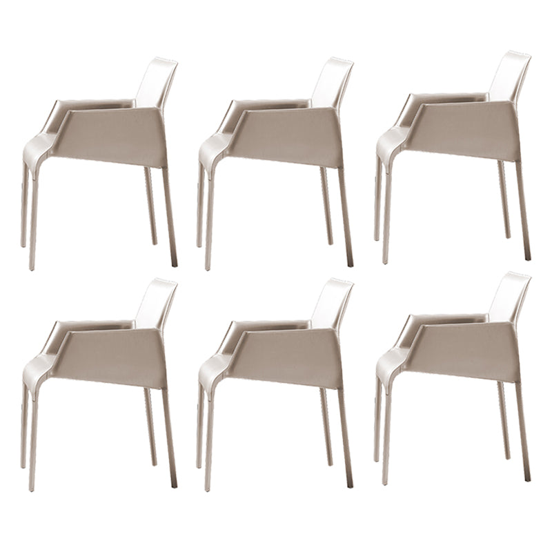 Faux Leather Contemporary Side Chair Matte Finish Solid Back Dining Chair