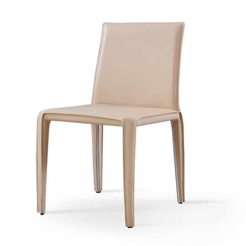 Modern Style Dining Chairs Armless Dining Chair with Metal Legs for Kitchen