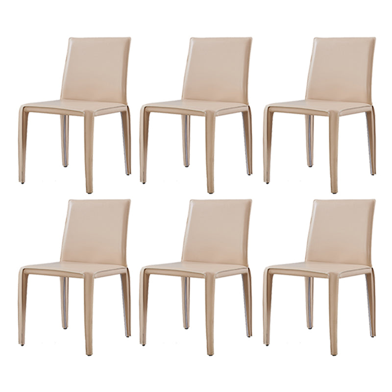 Modern Style Dining Chairs Armless Dining Chair with Metal Legs for Kitchen