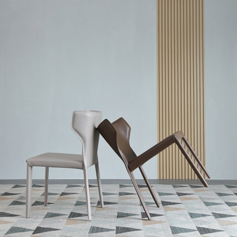 Modern Style Dining Chair Armless Dining Chair with Metal Legs for Kitchen
