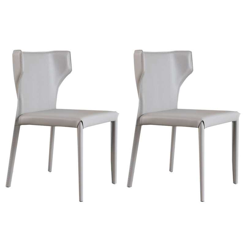 Modern Style Dining Chair Armless Dining Chair with Metal Legs for Kitchen