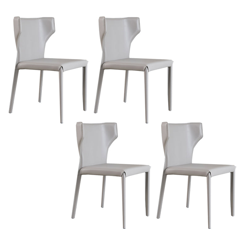 Modern Style Dining Chair Armless Dining Chair with Metal Legs for Kitchen