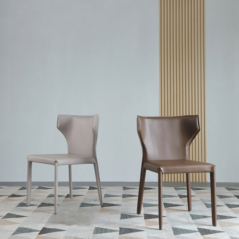 Modern Style Dining Chair Armless Dining Chair with Metal Legs for Kitchen
