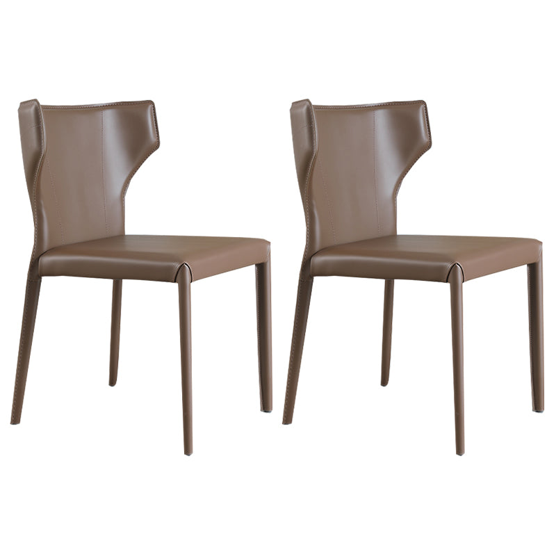 Modern Style Dining Chair Armless Dining Chair with Metal Legs for Kitchen