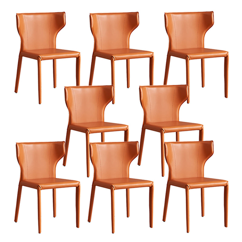 Modern Style Dining Chair Armless Dining Chair with Metal Legs for Kitchen