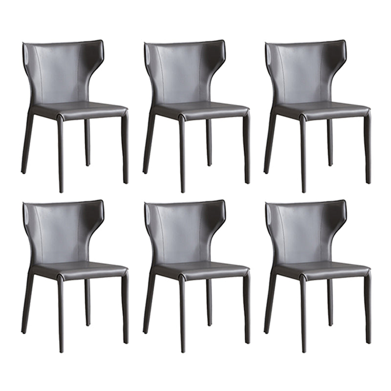 Modern Style Dining Chair Armless Dining Chair with Metal Legs for Kitchen