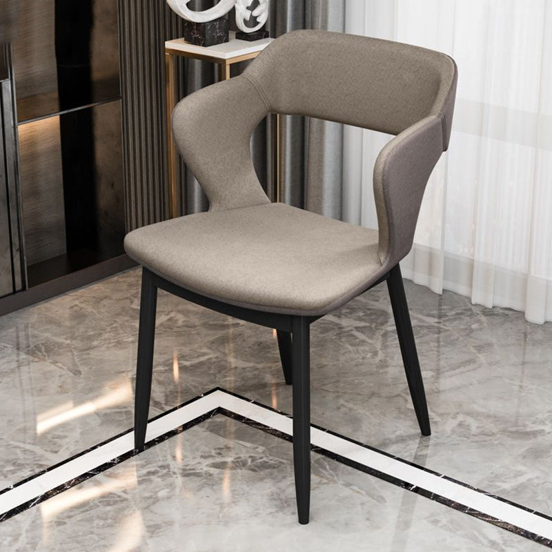 Industrial Style Dining Chair Armless Dining Chair with Metal Legs for Kitchen