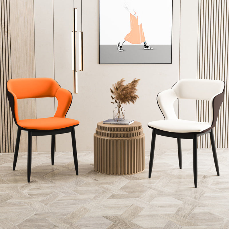 Industrial Style Dining Chair Armless Dining Chair with Metal Legs for Kitchen