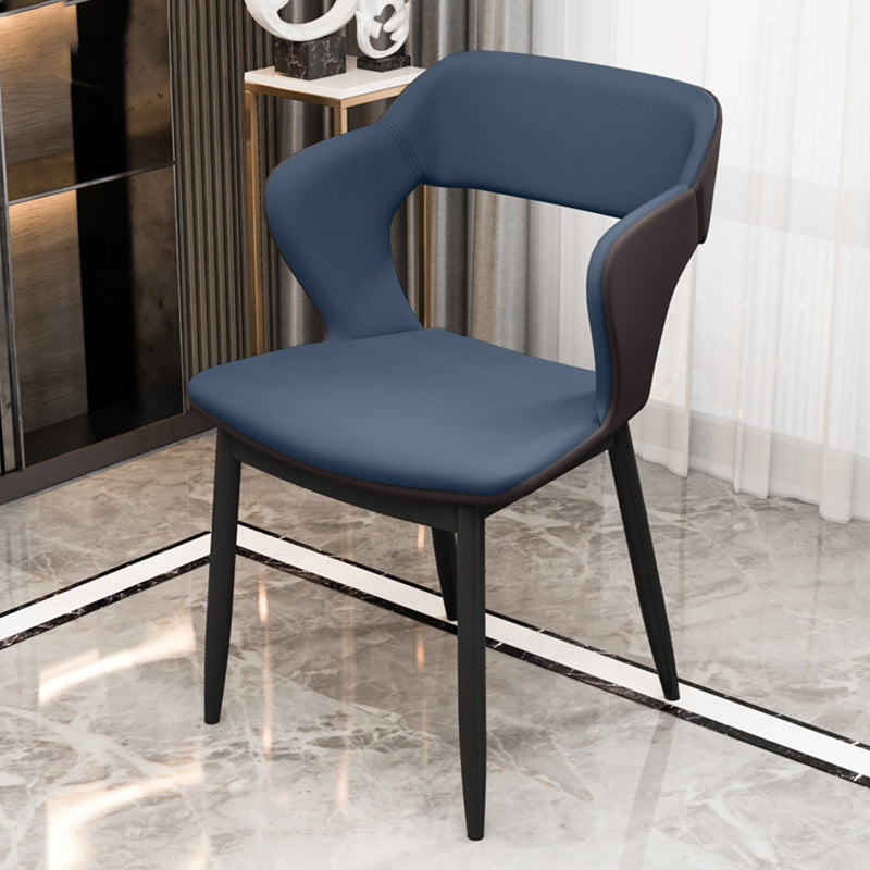Industrial Style Dining Chair Armless Dining Chair with Metal Legs for Kitchen