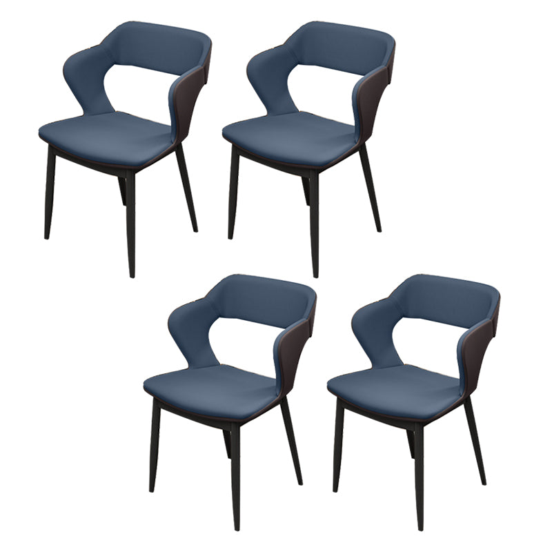 Industrial Style Dining Chair Armless Dining Chair with Metal Legs for Kitchen