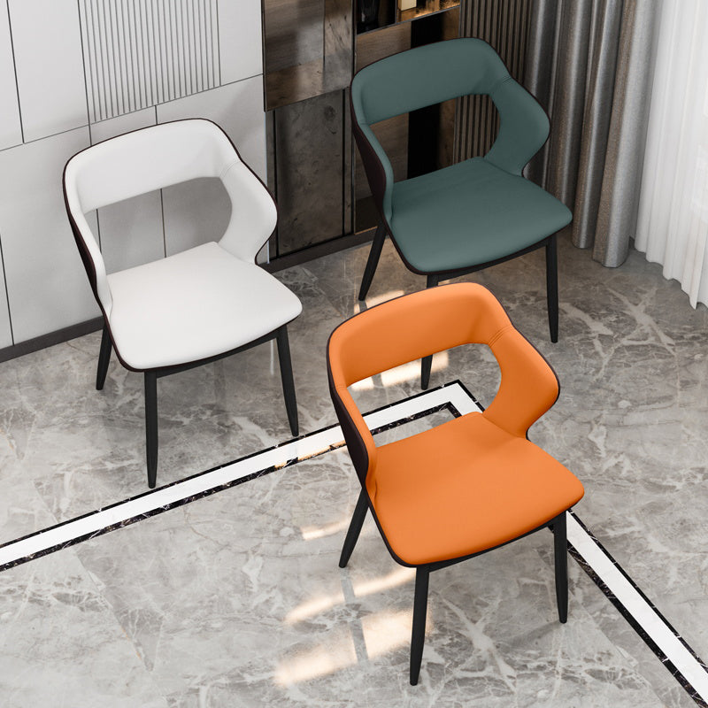 Industrial Style Dining Chair Armless Dining Chair with Metal Legs for Kitchen