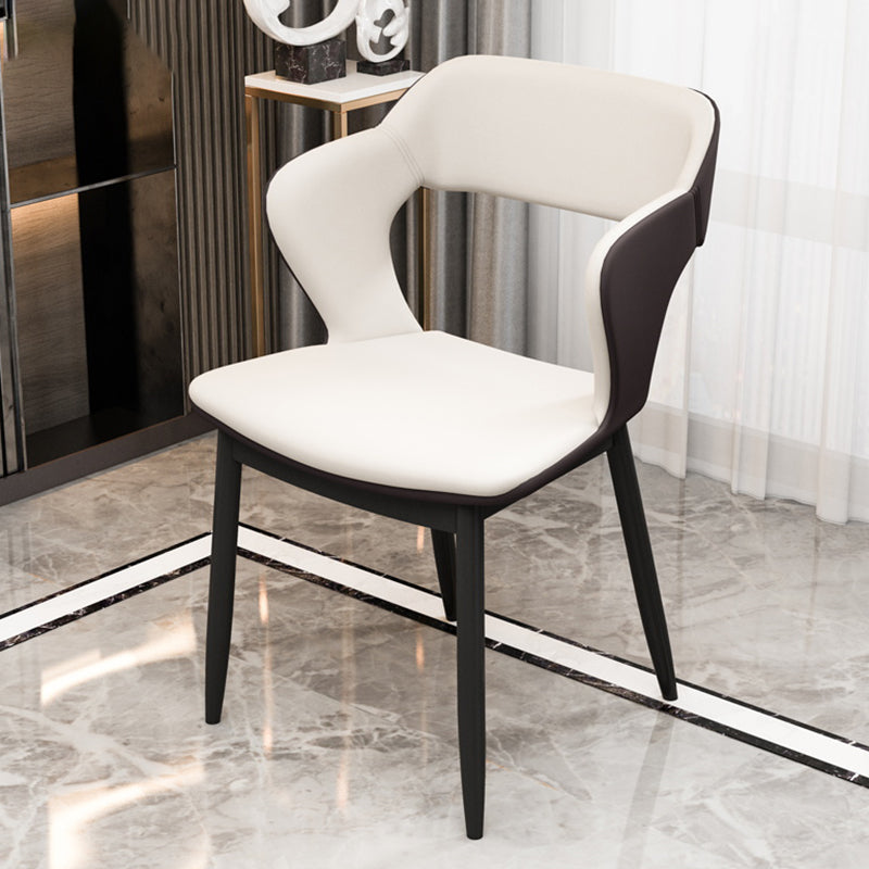 Industrial Style Dining Chair Armless Dining Chair with Metal Legs for Kitchen