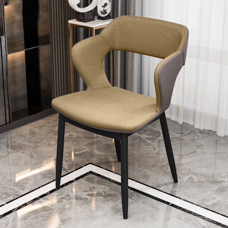 Industrial Style Dining Chair Armless Dining Chair with Metal Legs for Kitchen