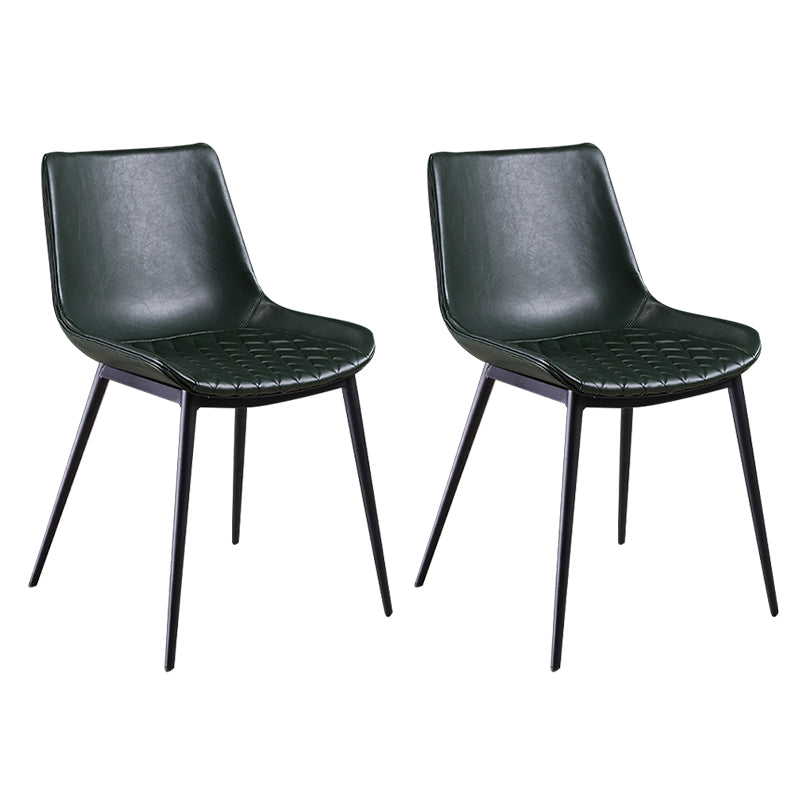 Industrial Style Dining Chairs Armless Dining Chair with Metal Legs for Kitchen