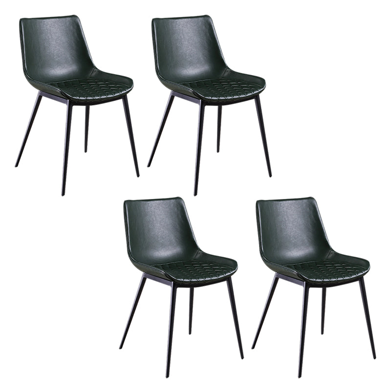 Industrial Style Dining Chairs Armless Dining Chair with Metal Legs for Kitchen