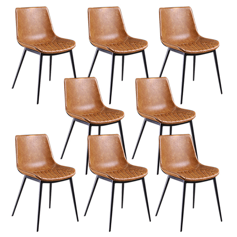 Industrial Style Dining Chairs Armless Dining Chair with Metal Legs for Kitchen