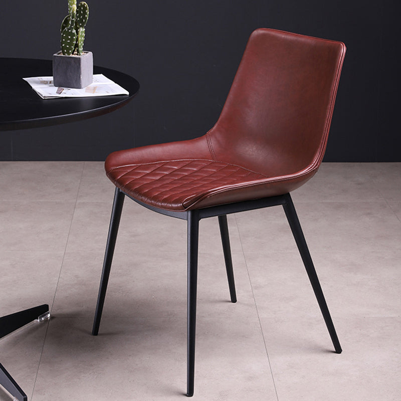 Industrial Style Dining Chairs Armless Dining Chair with Metal Legs for Kitchen