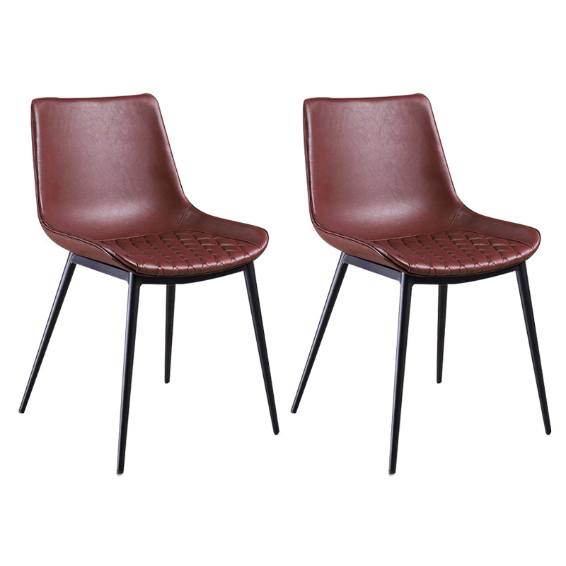 Industrial Style Dining Chairs Armless Dining Chair with Metal Legs for Kitchen