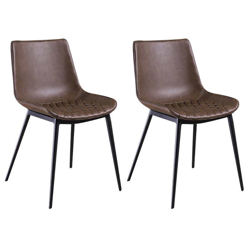 Industrial Style Dining Chairs Armless Dining Chair with Metal Legs for Kitchen