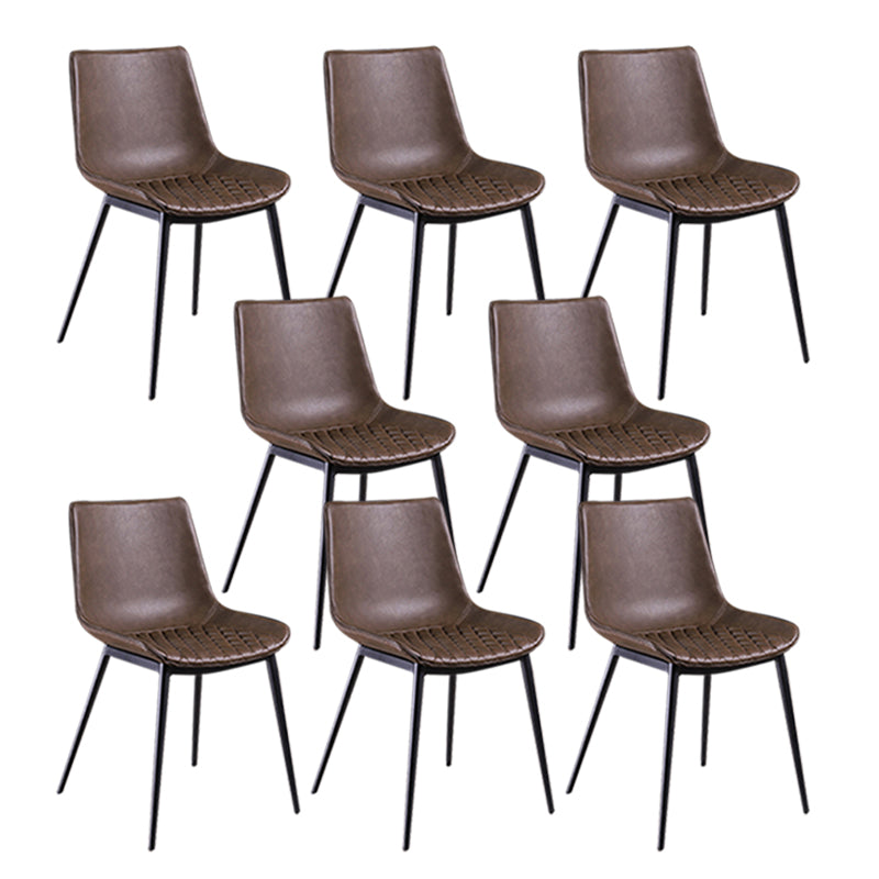 Industrial Style Dining Chairs Armless Dining Chair with Metal Legs for Kitchen
