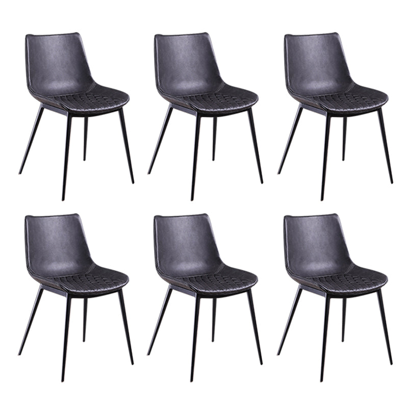 Industrial Style Dining Chairs Armless Dining Chair with Metal Legs for Kitchen