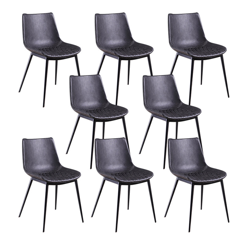 Industrial Style Dining Chairs Armless Dining Chair with Metal Legs for Kitchen
