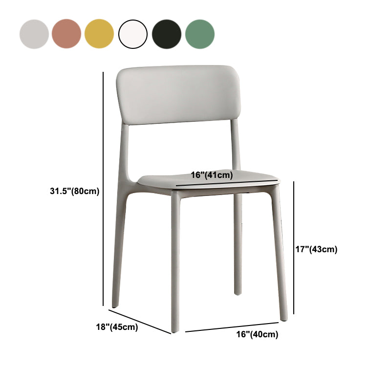 Open Back Dining Side Chair Plastic Side Chair for Kitchen Use