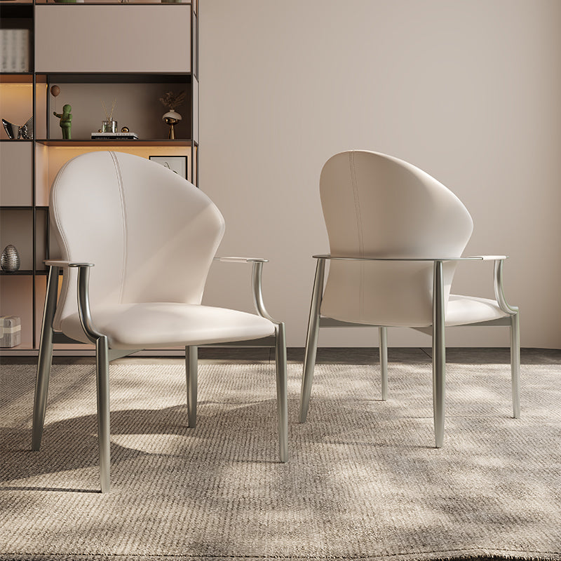Modern Style Dining Chair Arm Dining Chairs with Metal Legs for Kitchen