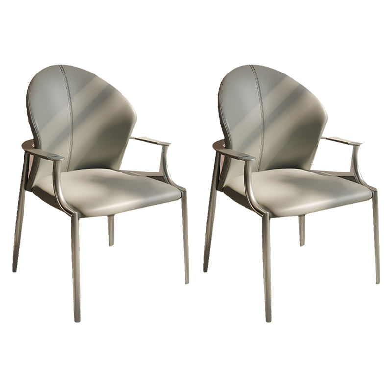 Modern Style Dining Chair Arm Dining Chairs with Metal Legs for Kitchen