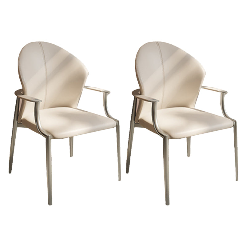 Modern Style Dining Chair Arm Dining Chairs with Metal Legs for Kitchen