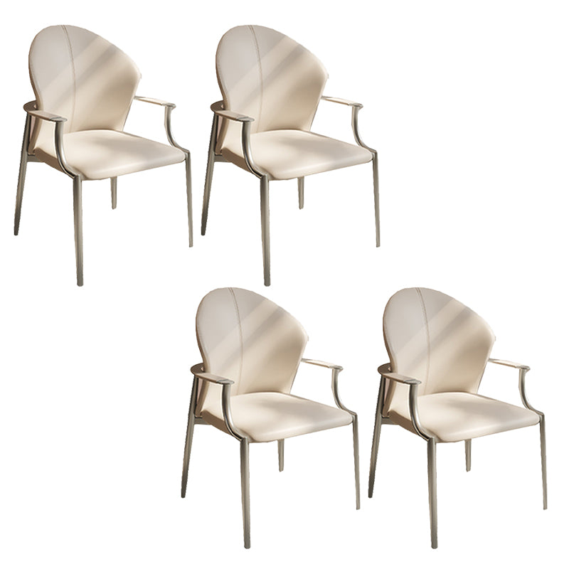 Modern Style Dining Chair Arm Dining Chairs with Metal Legs for Kitchen