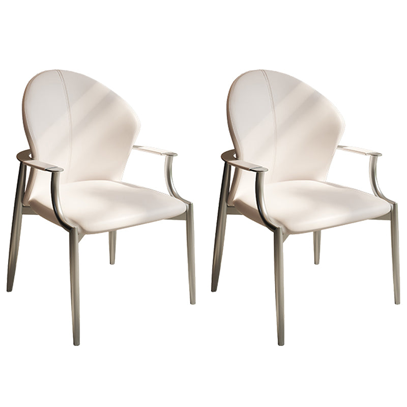 Modern Style Dining Chair Arm Dining Chairs with Metal Legs for Kitchen